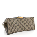 X GUCCI GG Supreme Monogram Small Hourglass Top Handle Bag Beige Ebony