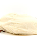 X PAULA'S IBIZA Terry Cloth Calfskin Drawstring Pouch Natural Tan