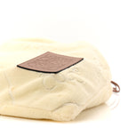 X PAULA'S IBIZA Terry Cloth Calfskin Drawstring Pouch Natural Tan