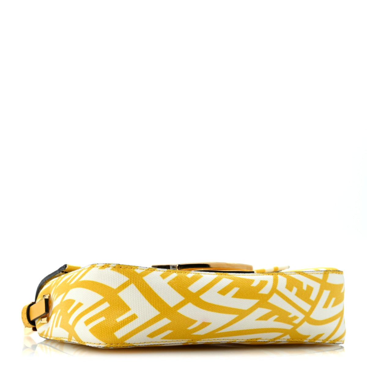 X SARAH COLEMAN Glazed Canvas Vitello King FF Vertigo Mini Baguette 1997 Mimosa White
