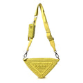 Yarn Raffia Effect Crochet Triangle Shoulder Bag Giallo