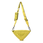 Yarn Raffia Effect Crochet Triangle Shoulder Bag Giallo