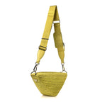 Yarn Raffia Effect Crochet Triangle Shoulder Bag Giallo