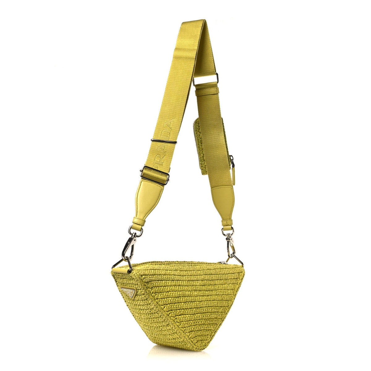 Yarn Raffia Effect Crochet Triangle Shoulder Bag Giallo