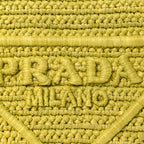 Yarn Raffia Effect Crochet Triangle Shoulder Bag Giallo